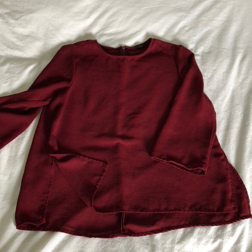 Dark Red Topshop Blouse